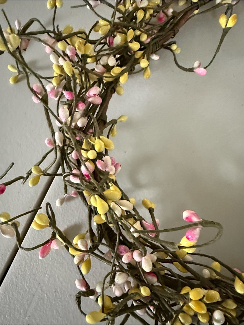 Spring Floral Berry Wreath Headband - Yellow & Pink one small piece